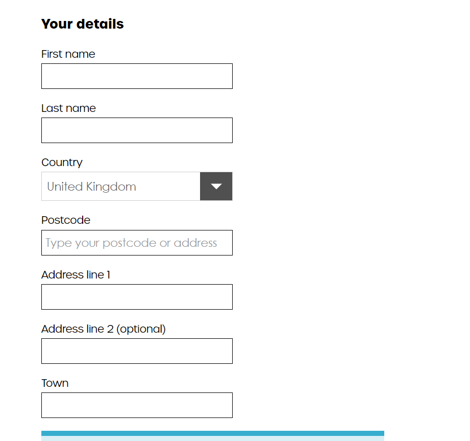 填写地址和信用卡信息