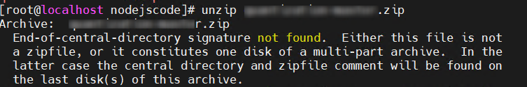 Linux unzip 解压报错 unzip End-of-central-directory signature not found.  解决方法